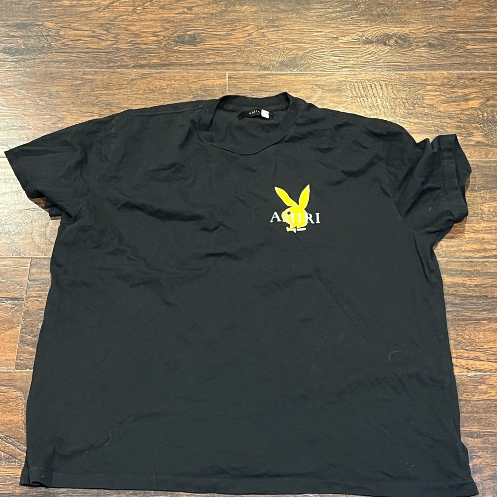 Black Large Amiri T-Shirt with yellow graphic(worn)(need gone asap!)